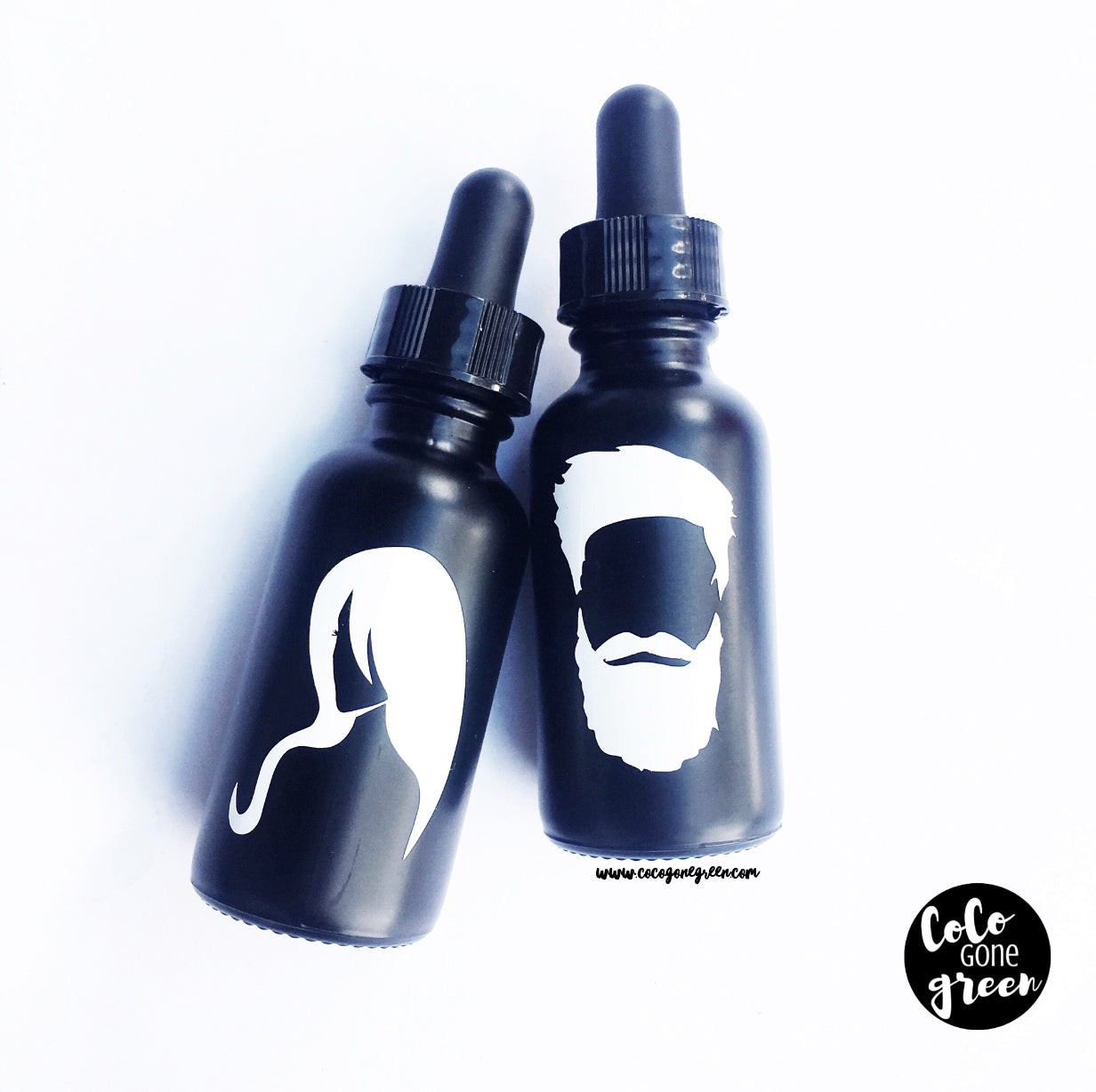 his + her black droppers